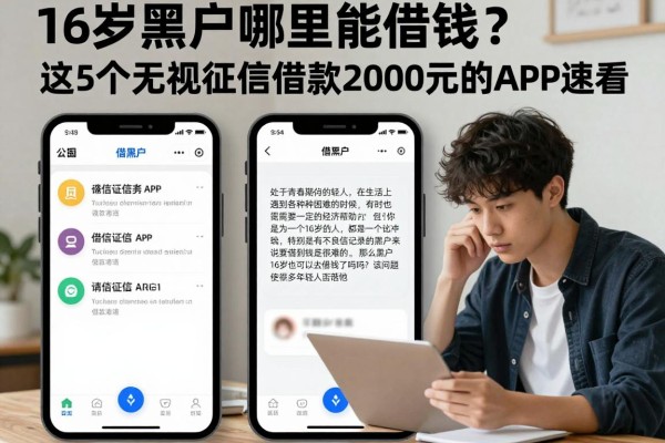 16岁黑户哪里能借钱？这5个无视征信借款2000元的APP速看