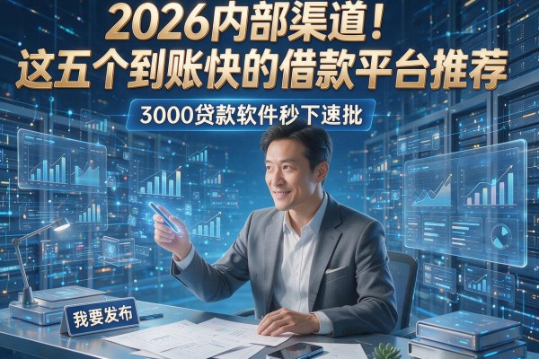 2026内部渠道!这五个到账快的借款平台推荐,3000贷款软件秒下速批