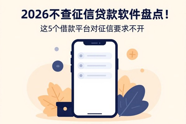 2026不查征信贷款软件盘点！这5个借款平台对征信要求不高，5000元秒到账