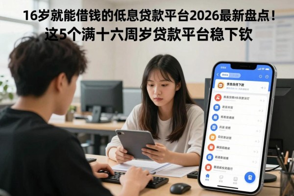 16岁就能借钱的低息贷款平台2026最新盘点！这5个满十六周岁贷款平台稳下款