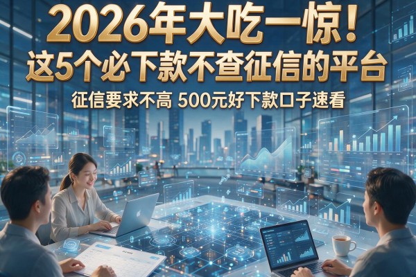 2026年大吃一惊！这5个必下款不查征信的平台，征信要求不高500元好下款口子速看