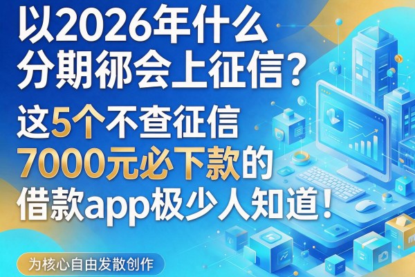 2026年什么分期不会上征信?这5个不查征信、7000元必下款的借款app极少人知道!