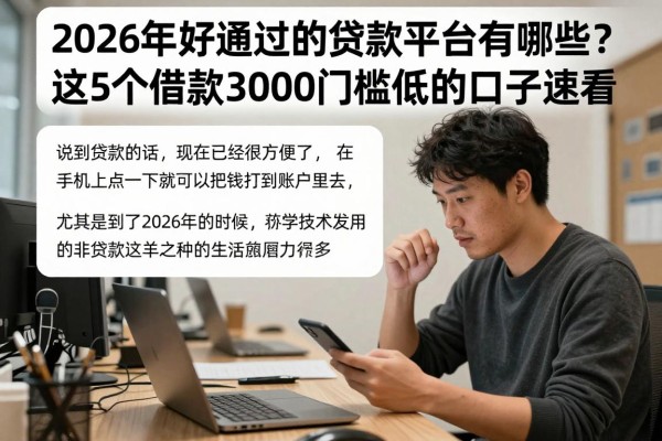 2026年好通过的贷款平台有哪些？这5个借款3000门槛低的口子速看
