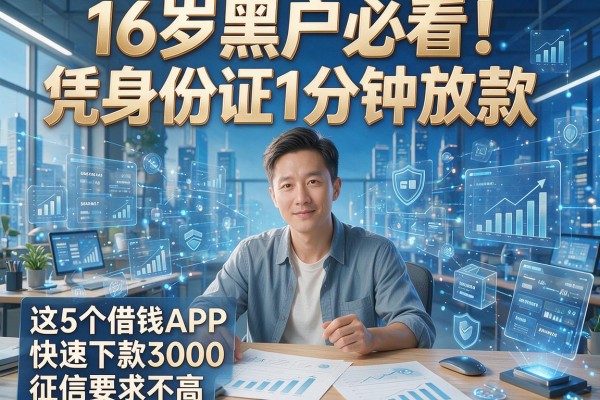 16岁黑户必看!凭身份证1分钟放款,这5个借钱APP快速下款3000,征信要求不高