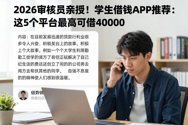 2026审核员亲授！学生借钱APP推荐：这5个平台最高可借40000