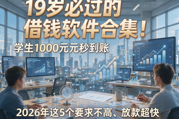 19岁必过的借钱软件合集!学生1000元秒到账,2026年这5个要求不高、放款超快