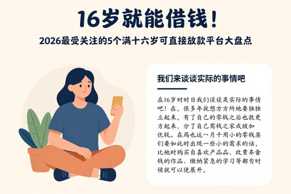16岁就能借钱！2026最受关注的5个满十六岁可直接放款平台大盘点