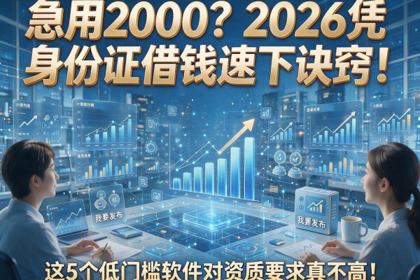 急用2000?2026凭身份证借钱速下诀窍!这5个低门槛软件对资质要求真不高--
