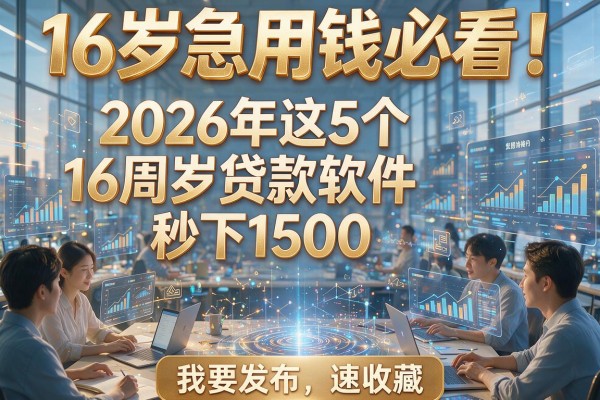 16岁急用钱必看！2026年这5个16周岁贷款软件秒下1500，速收藏！