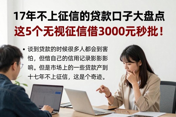 17年不上征信的贷款口子大盘点,这5个无视征信借3000元秒批!