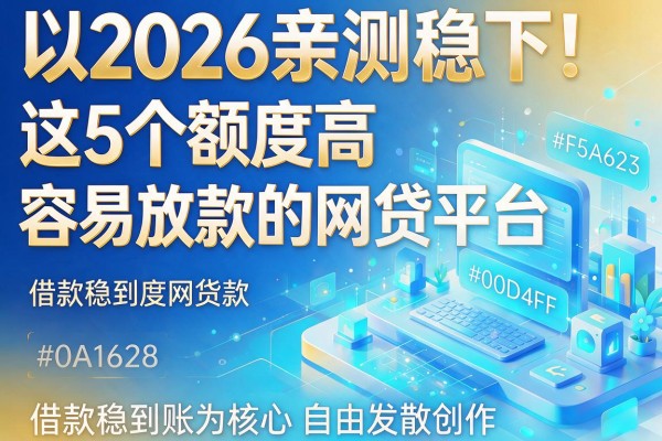 2026亲测稳下！这5个额度高容易放款的网贷平台，借款稳到账