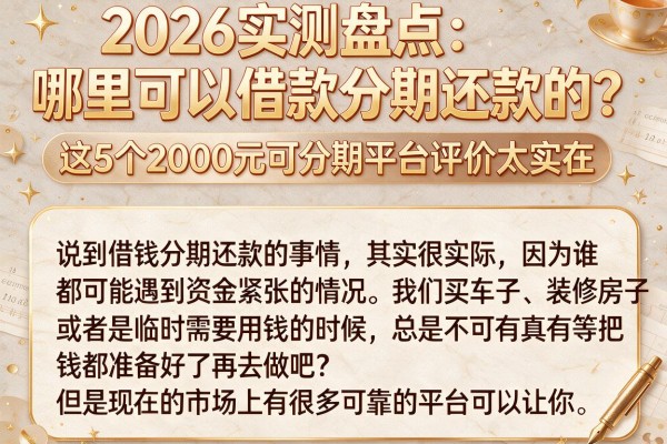 2026实测盘点:哪里可以借款分期还款的?这5个2000元可分期平台评价太实在