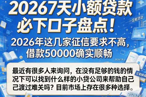 20267天小额贷款必下口子盘点!2026年这几家征信要求不高,借款50000确实顺畅