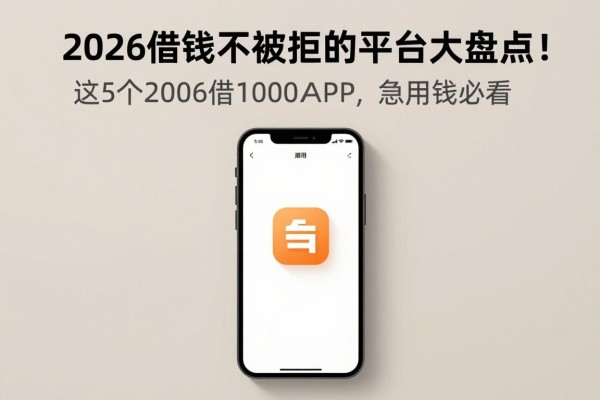 2026借钱不被拒的平台大盘点!这5个2026借1000不查的APP,急用钱必看
