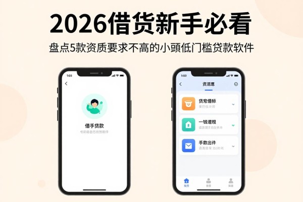 2026借贷新手必看！盘点5款资质要求不高的小额低门槛贷款软件