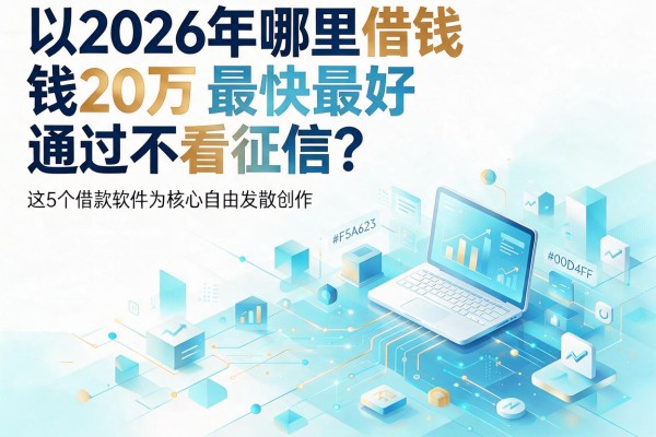 2026年哪里借钱20万最快最好通过不看征信？这5个借款软件稳妥又顺手