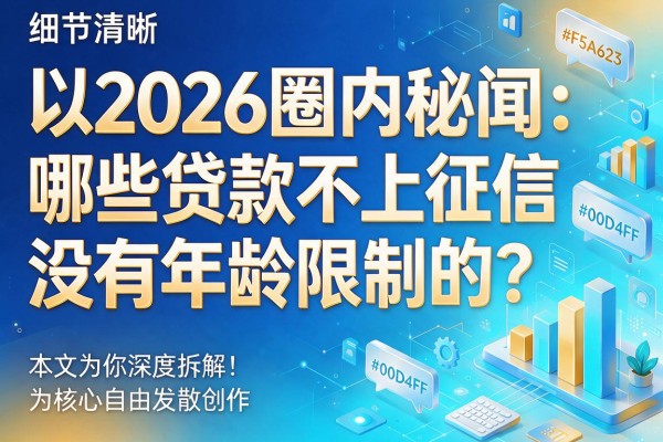2026圈内秘闻：哪些贷款不上征信没有年龄限制的？本文为你深度拆解！