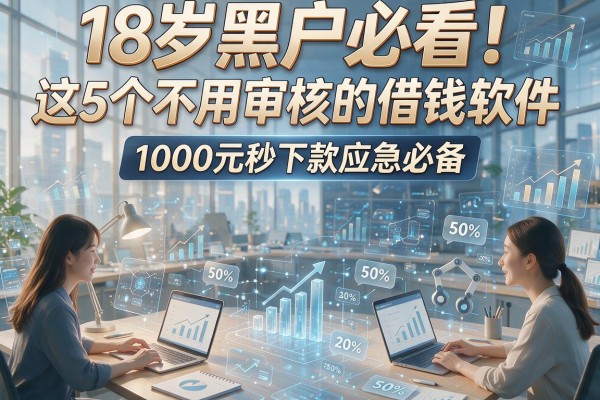 18岁黑户必看！这5个不用审核的借钱软件，1000元秒下款应急必备