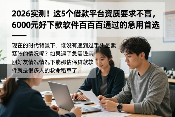2026实测！这5个借款平台资质要求不高，6000元好下款，堪称贷款软件百分百通过的急用首选