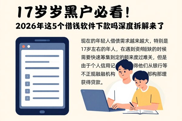 17岁黑户必看！2026年这5个借钱软件真的能下款吗？深度拆解来了