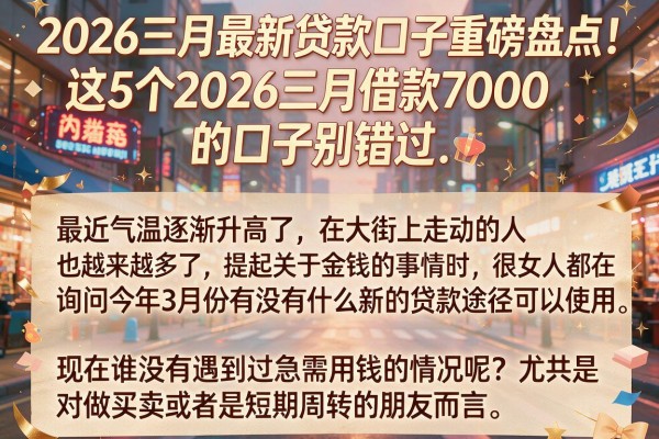 2026三月最新贷款口子重磅盘点！这5个2026三月借款7000的口子别错过