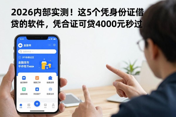 2026内部实测!这5个凭身份证能借钱的软件,凭身份证可贷4000元秒过