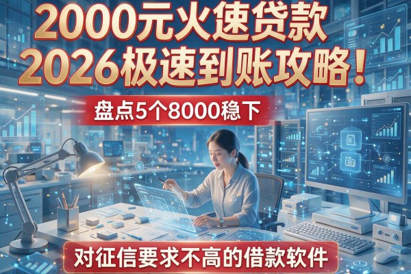 2000元火速贷款2026极速到账攻略！盘点5个8000稳下、对征信要求不高的借款软件