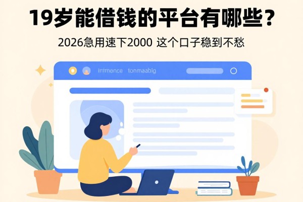 19岁能借钱的平台有哪些?2026急用速下2000,这5个口子稳到不愁