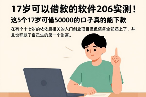 17岁可以借款的软件2026实测!这5个17岁可借50000的口子真的能下款