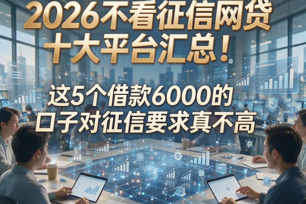 2026不看征信网贷十大平台汇总！这5个借款6000的口子对征信要求真不高