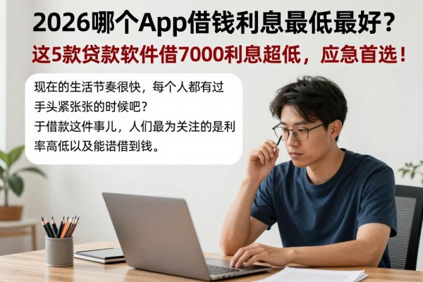 2026哪个app借钱利息最低最好？这5款贷款软件借7000利息超低，应急首选！