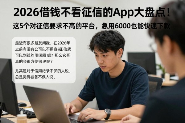 2026借钱不看征信的app大盘点!这5个对征信要求不高的平台,急用6000也能快速下款