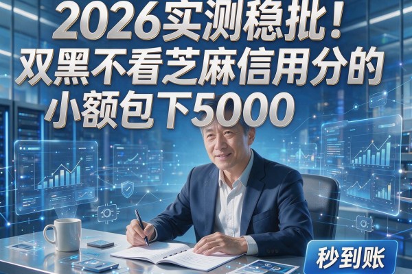 2026实测稳批!双黑不看芝麻信用分的小额包下5000,秒到账!