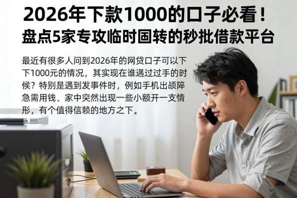 2026年下款1000的口子必看！盘点5家专攻临时周转的秒批借款平台