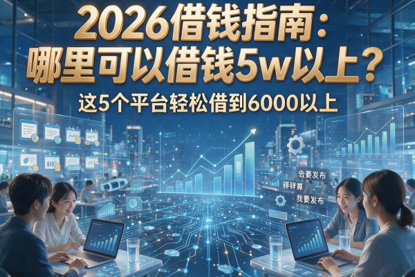 2026借钱指南:哪里可以借钱5w以上?这5个平台轻松借到6000以上