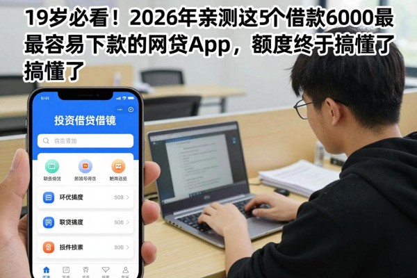 19岁必看！2026年亲测这5个借款6000最容易下款的网贷App，额度终于搞懂了
