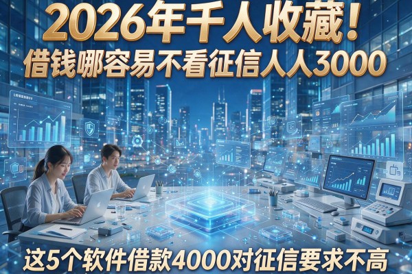 2026年千人收藏！借钱哪容易不看征信人人3000，这5个软件借款4000对征信要求不高