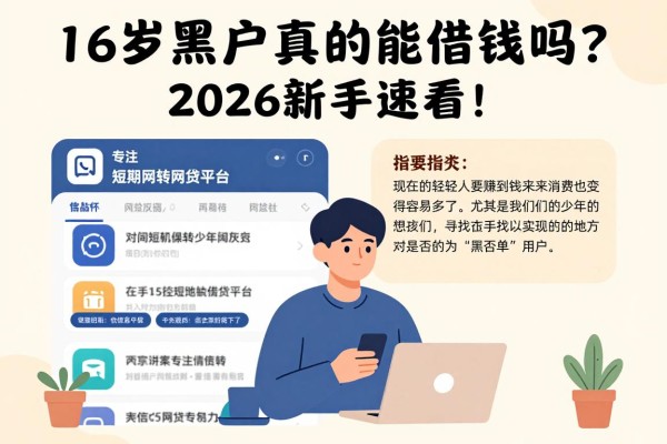 16岁黑户真的能借钱吗?2026新手速看!盘点5家专注短期周转的网贷平台