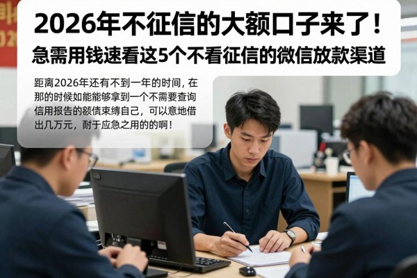 2026年不征信的大额口子来了！急需用钱速看这5个不看征信的微信放款渠道