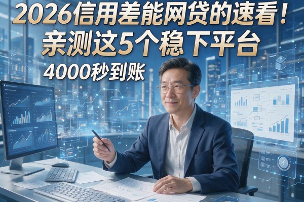 2026信用差能网贷的速看！亲测这5个稳下平台，4000秒到账