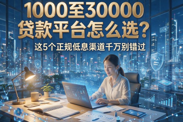 1000至3000贷款平台怎么选？这5个正规低息渠道千万别错过！