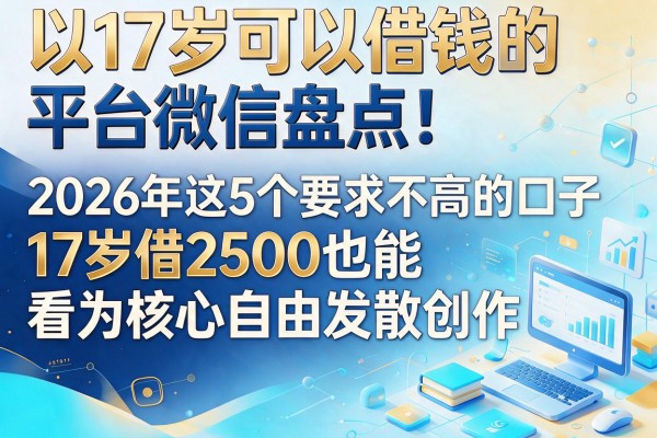 17岁可以借钱的平台微信盘点!2026年这5个要求不高的口子,17岁借2500也能看