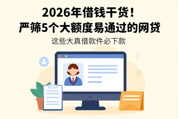 2026年借钱干货!严筛5个大额度易通过的网贷,这些大额度借款软件必下款