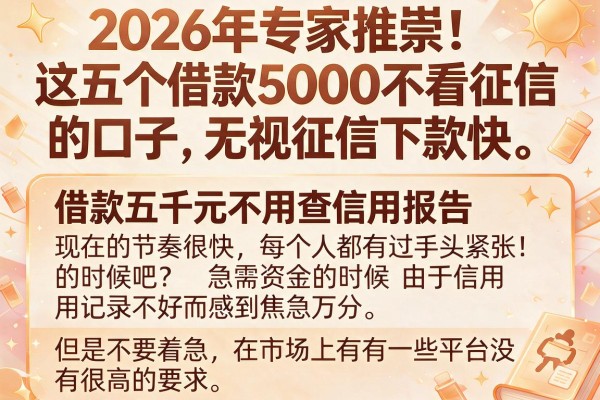 2026年专家推崇！这五个借款5000不看征信的口子，无视征信下款快