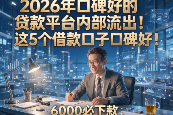 2026年口碑好的贷款平台内部流出!这5个借款口子口碑好,6000必下款