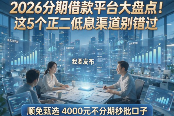 2026分期借款平台大盘点!这5个正规低息渠道别错过,顺便甄选4000元不分期秒批口子