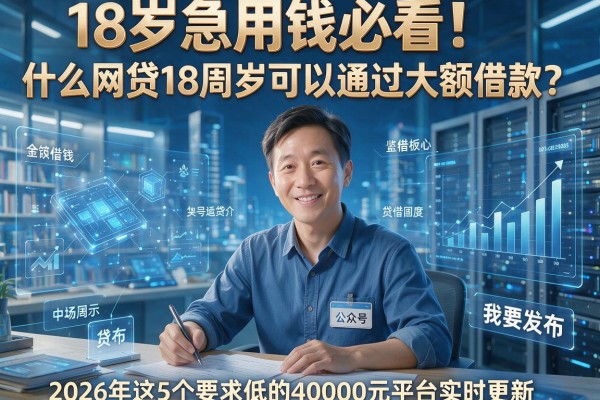 18岁急用钱必看！什么网贷18周岁可以通过大额借款？2026年这5个要求低的40000元平台实时更新