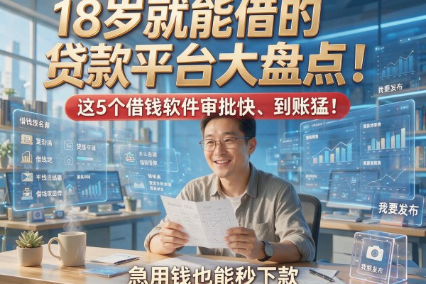 18岁就能借的贷款平台大盘点!这5个借钱软件审批快、到账猛,急用钱也能秒下款