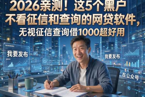 2026亲测！这5个黑户不看征信和查询的网贷软件，无视征信查询借1000超好用