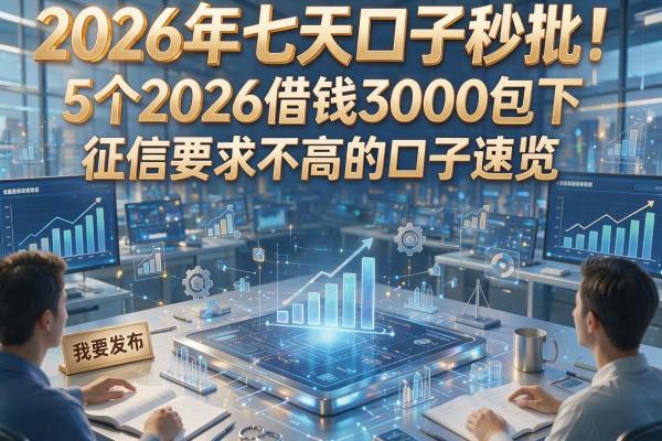 2026年七天口子秒批！5个2026借钱3000包下、征信要求不高的口子速览